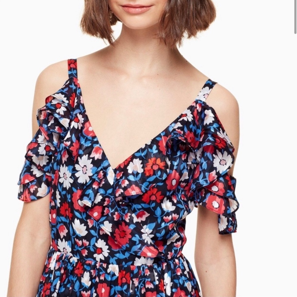 NEW Kate spade silk floral midi dress size 8 - Picture 3 of 6